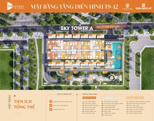Layout tầng Sky Tower A