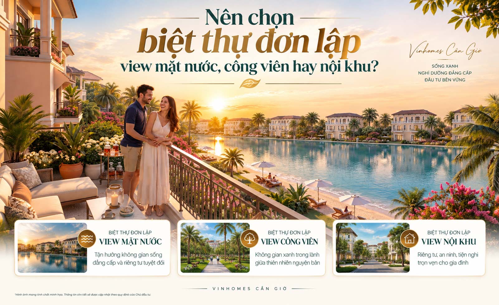 Nên chọn biệt thự đơn lập view mặt nước, công viên hay nội khu?